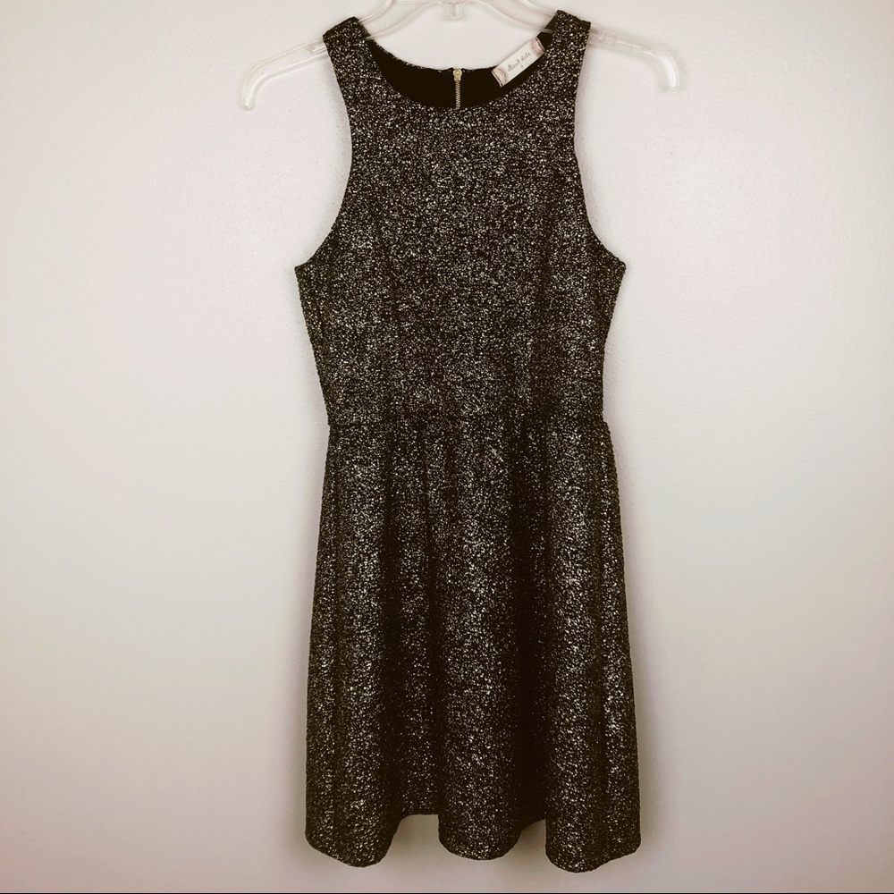 Altar’d State dipped in gold black dress